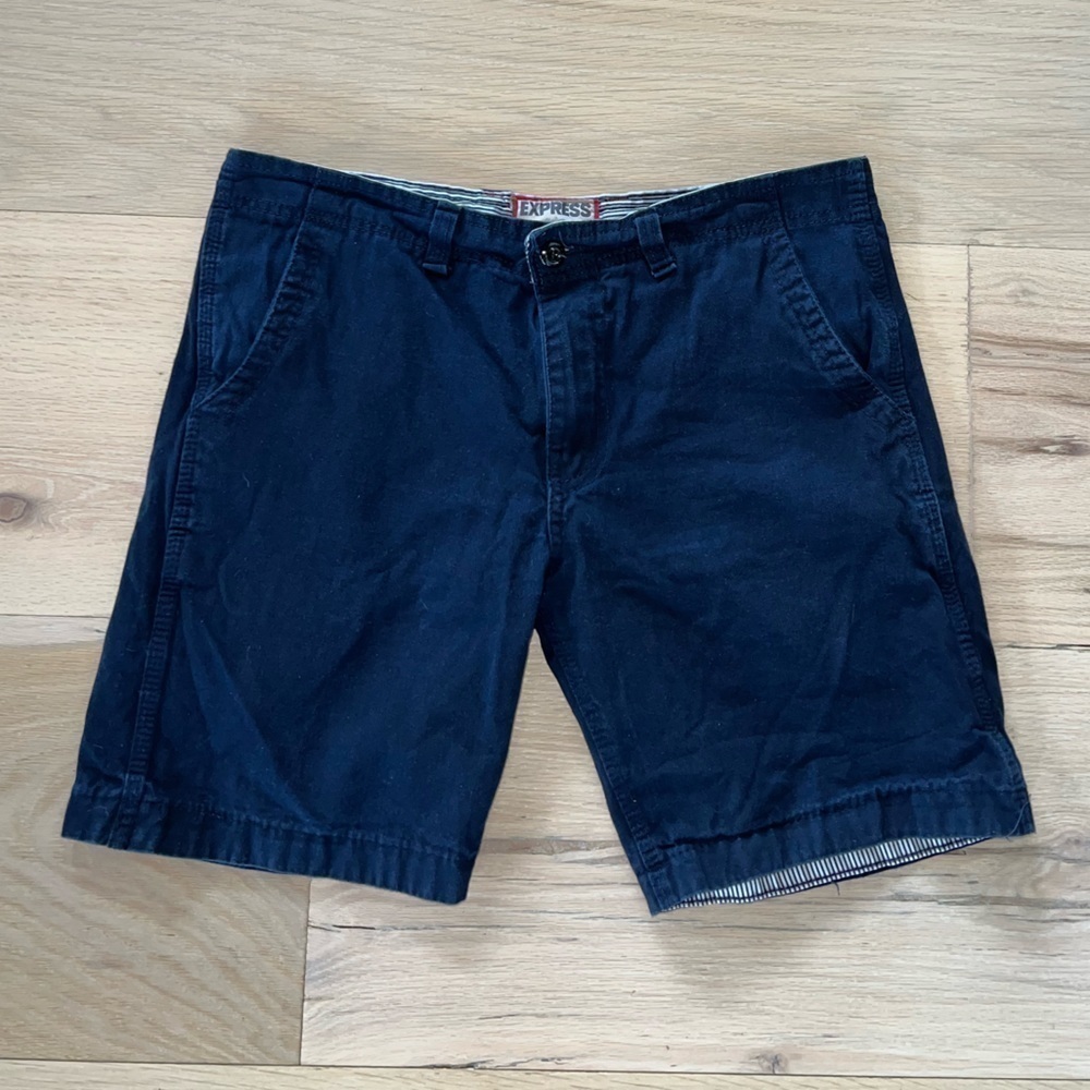 Express Navy Blue Cargo Shorts Size 34